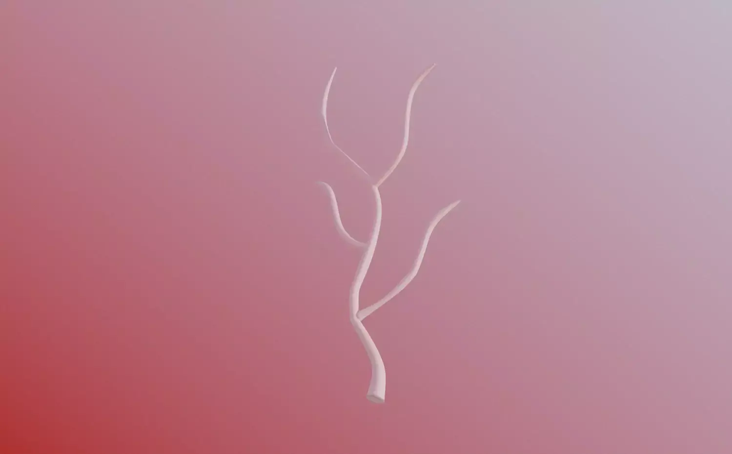 3D animated visual of a stylized plant with translucent and red leaves, one featuring a microchip pattern, symbolizing the connection between environmental engineering and technology. Designed for the PhD study field in Environmental Engineering.