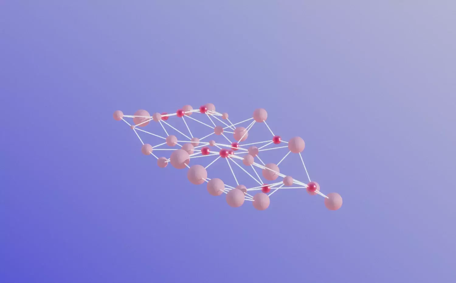 A subtle visual representing the Applied Chemistry bachelor's study programme at KTU. A pink molecular network symbolizes the research and application of chemical compounds in various fields.