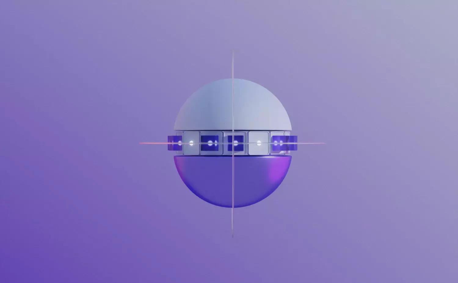 A modern visual representing the Artificial Intelligence in Computer Science master's study programme at KTU. A half-sphere with digital bands slowly rotates, symbolizing the synthesis of artificial intelligence and computer science.
