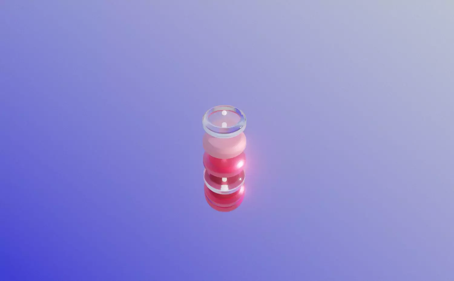 A modern visual representing the Biomedical Materials Industry bachelor's study programme at KTU. A transparent cylinder with red liquid layers symbolizes biomedical research and applications in medicine.