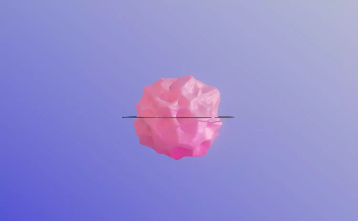 A modern visual representing the Communication Studies and Information Management Technologies bachelor's study programme at KTU. A pink bubble divided by a horizontal line symbolizes data flow management and distribution.