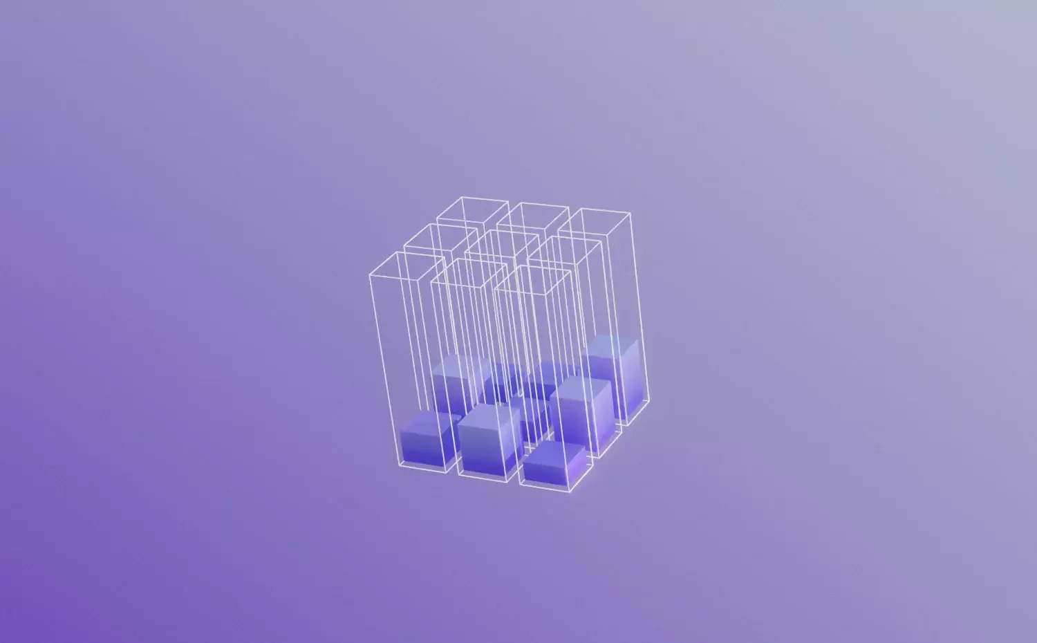 A structural visual representing the Corporate Management master's study programme at KTU. A transparent shape with internal blue elements symbolizes organizational structure and operational coordination.