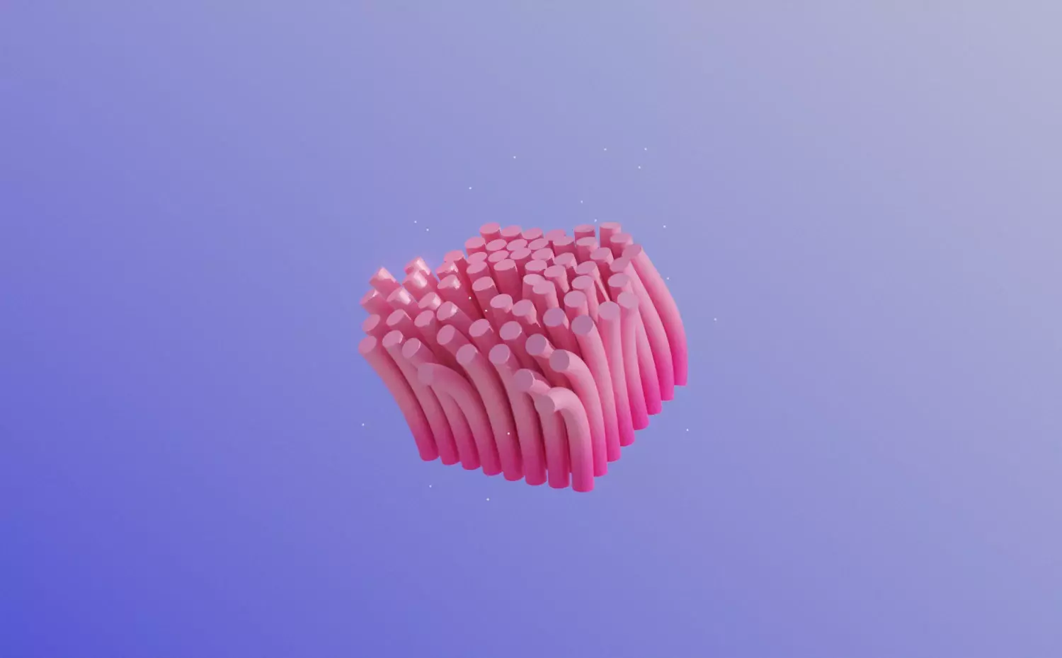A dynamic visual representing the Fashion Engineering bachelor's study programme at KTU. A pink textured structure composed of soft cylinders gently waves in the air, symbolizing creativity and material design.