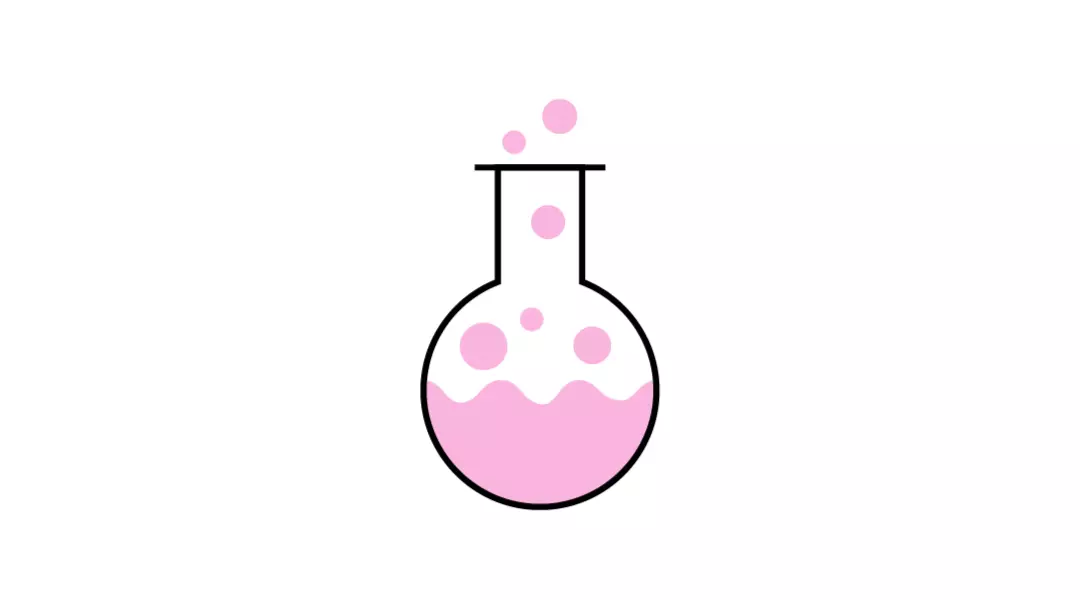Laboratory flask with chemical solution – represents chemistry, laboratory analysis, experiments or careers in biotechnology and pharmaceuticals.