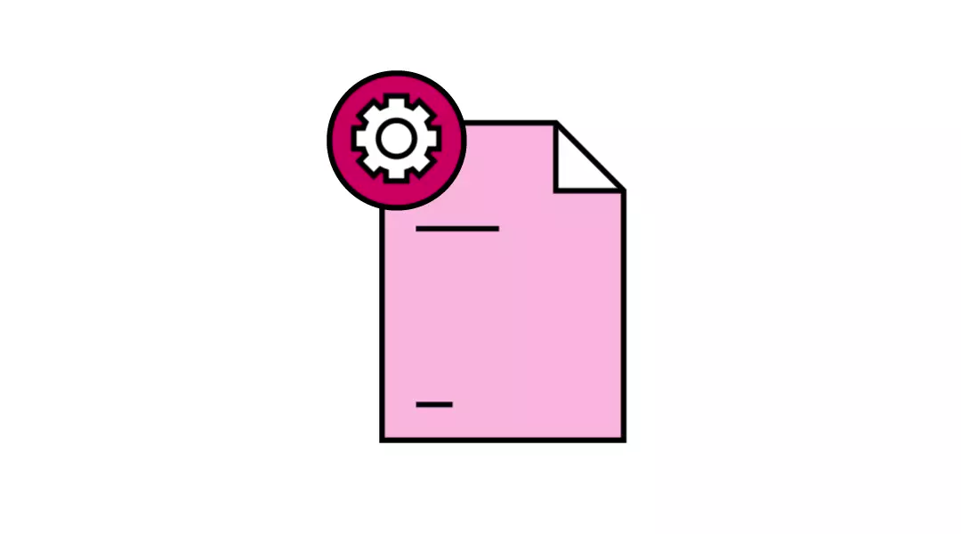 Engineering document with rotating gear – symbolizes a value of technical degree for being in charge of projects, high-tech management or an expert in the technological field.