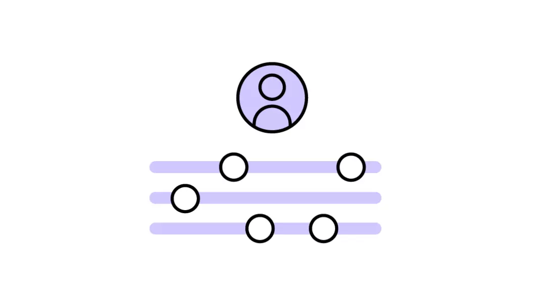 Profile icon with adjustable sliders – represents specialist development, personalized training, and configurable quality management systems.