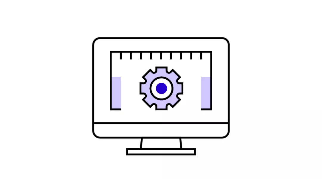 Gear and layout on computer screen – represents integrated digital-mechanical project design, engineering tools, and system innovation.
