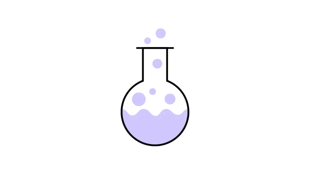 Laboratory flask with chemical solution – represents chemistry, laboratory analysis, experiments or careers in biotechnology and pharmaceuticals.