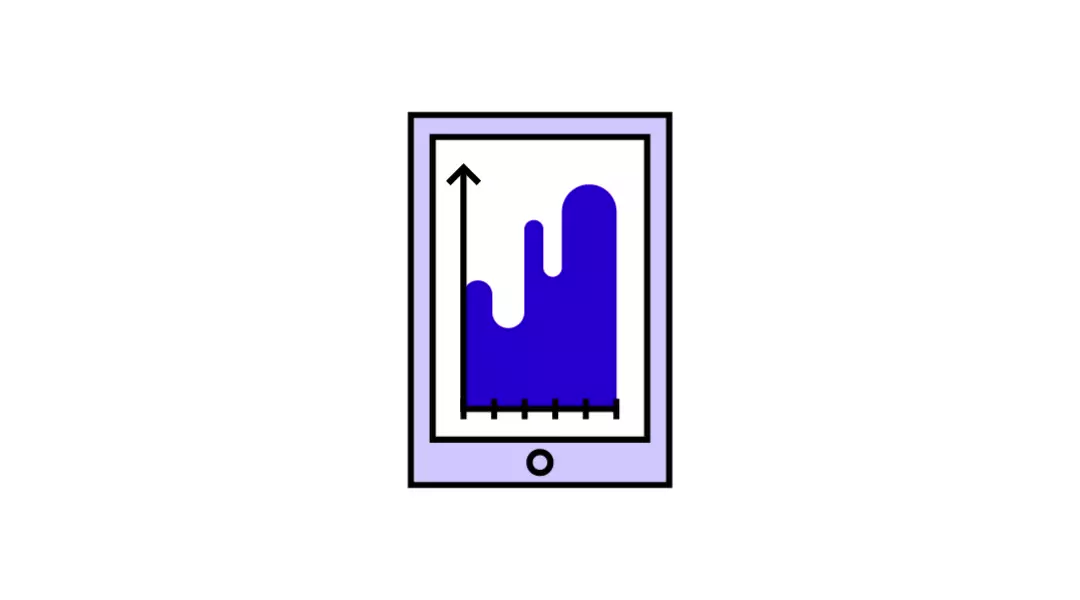 Tablet with upward data graph – represents mobile data monitoring, visual analytics, and real-time decision-making tools.