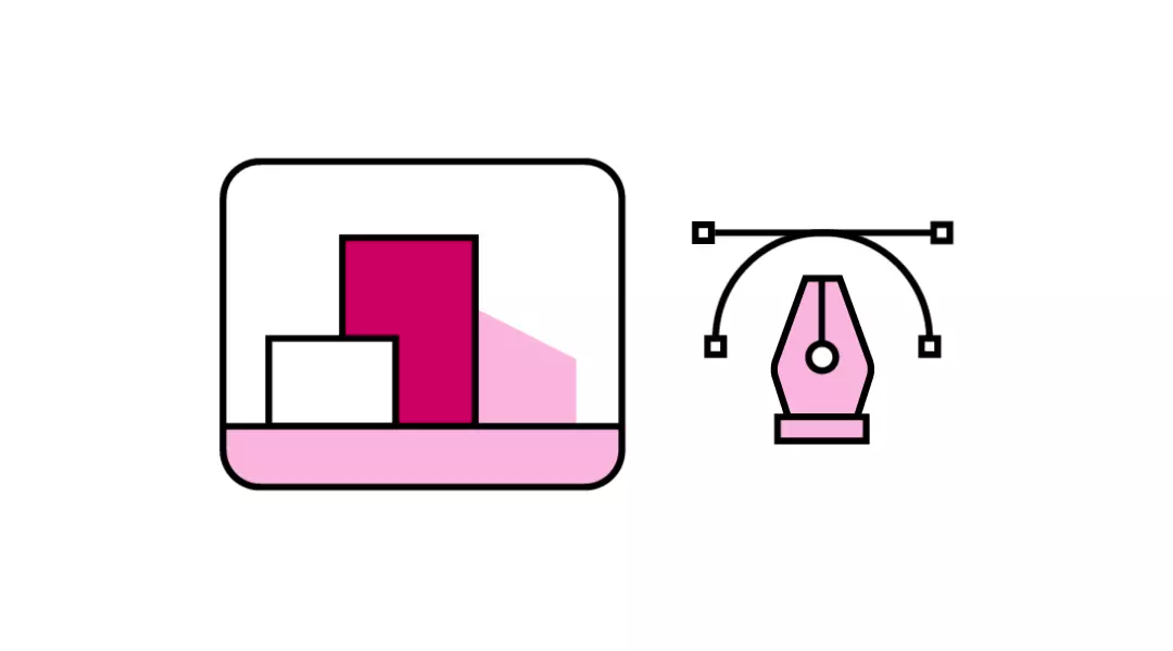 Monitor with geometric layout and pen tool – reflects creative system design, architectural modeling, and visual planning in built environments.
