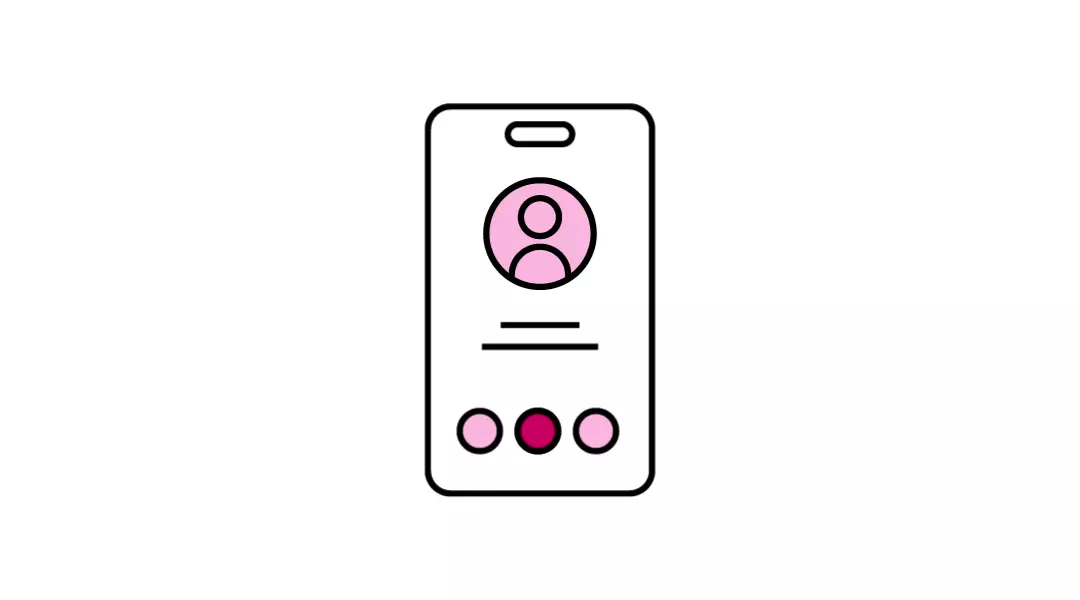 Mobile interface with profile icon – reflects careers in digital communication, media design, and social tech platforms.