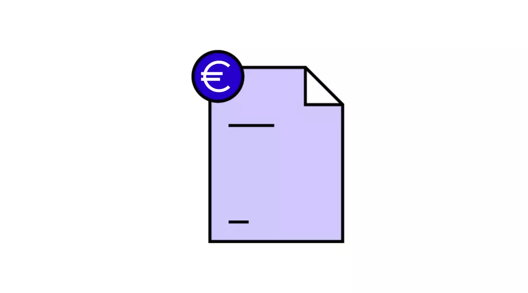 Document with a euro symbol – represents certificates of competence, qualification recognition, or education value in international and local academic contexts.