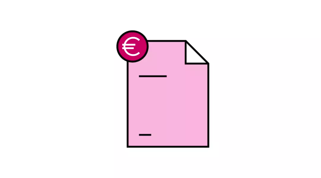 Document with a euro symbol – represents certificates of competence, qualification recognition, or education value in international and local academic contexts.