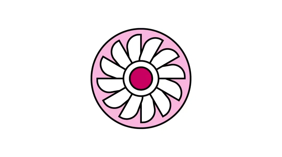 Turbine-like wheel icon – reflects careers in aeronautical engineering, wind turbine design, and renewable energy and engineering systems.