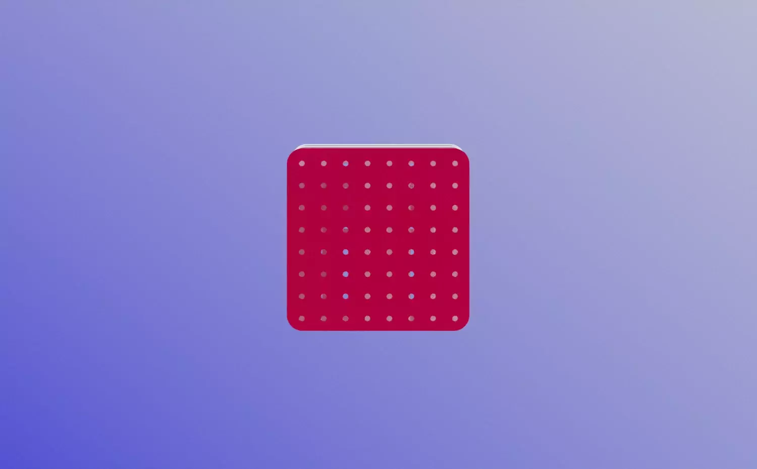 A modern visual representing the Industrial Design Engineering bachelor's study programme at KTU. A red square with white holes symbolizes the order and innovation of design structures.