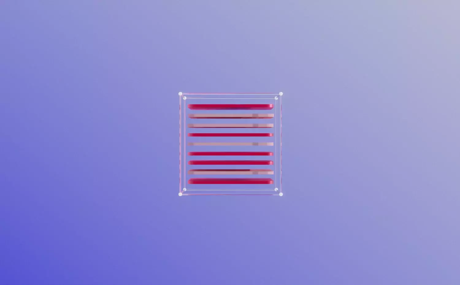 A technical visual representing the Industrial Engineering bachelor's study programme at KTU. Red horizontal stripes are arranged in a square structure, symbolizing the organization of manufacturing processes.