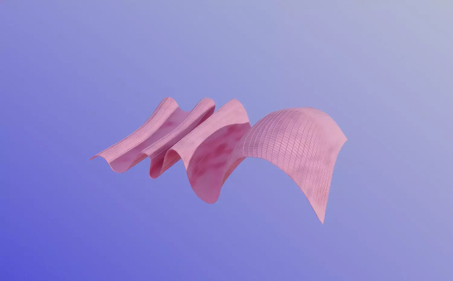 A dynamic visual representing the Materials Physics and Nanotechnologies bachelor's study programme at KTU. A wavy pink textured material symbolizes the behavior of nanostructures and material physics.