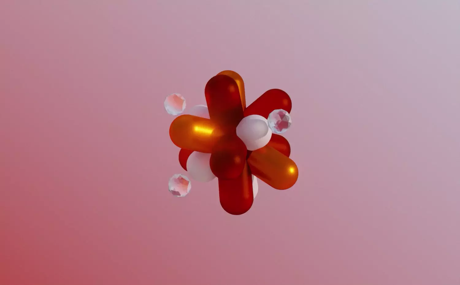 Abstract colorful three-dimensional flower petal form with red and pink elements in dynamic composition – contemporary symbolism of education systems, learning methodologies and pedagogical innovations research in Education doctoral PhD studies at Kaunas University of Technology.