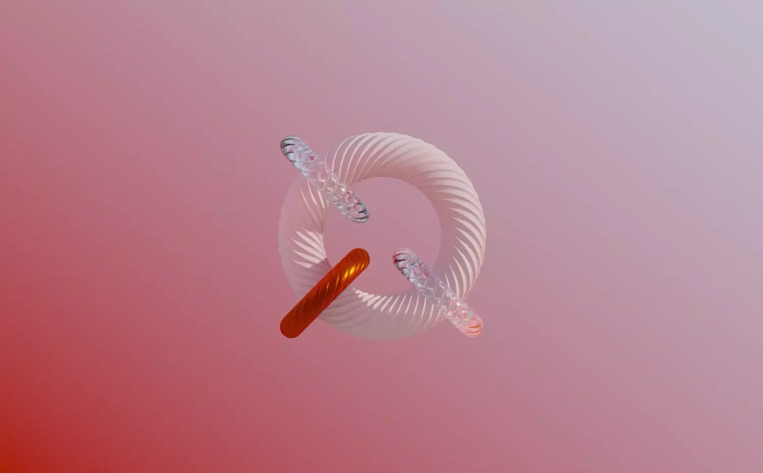 Rotating three-dimensional transparent spiral with red axis in center in dynamic composition – modern visualization of mechanical systems dynamics, robotics and automation engineering scientific research in Mechanical Engineering doctoral PhD studies at Kaunas University of Technology.