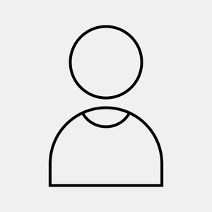 Minimalist icon depicting a PhD student, contour line, gray background.